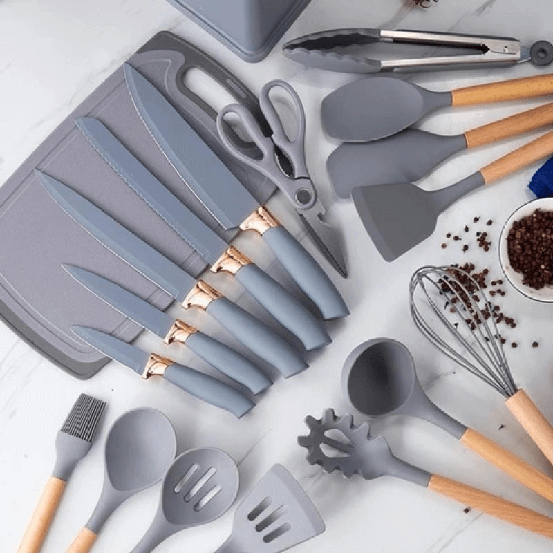 Kit Cozinha 19 Peças Em Silicone Premium