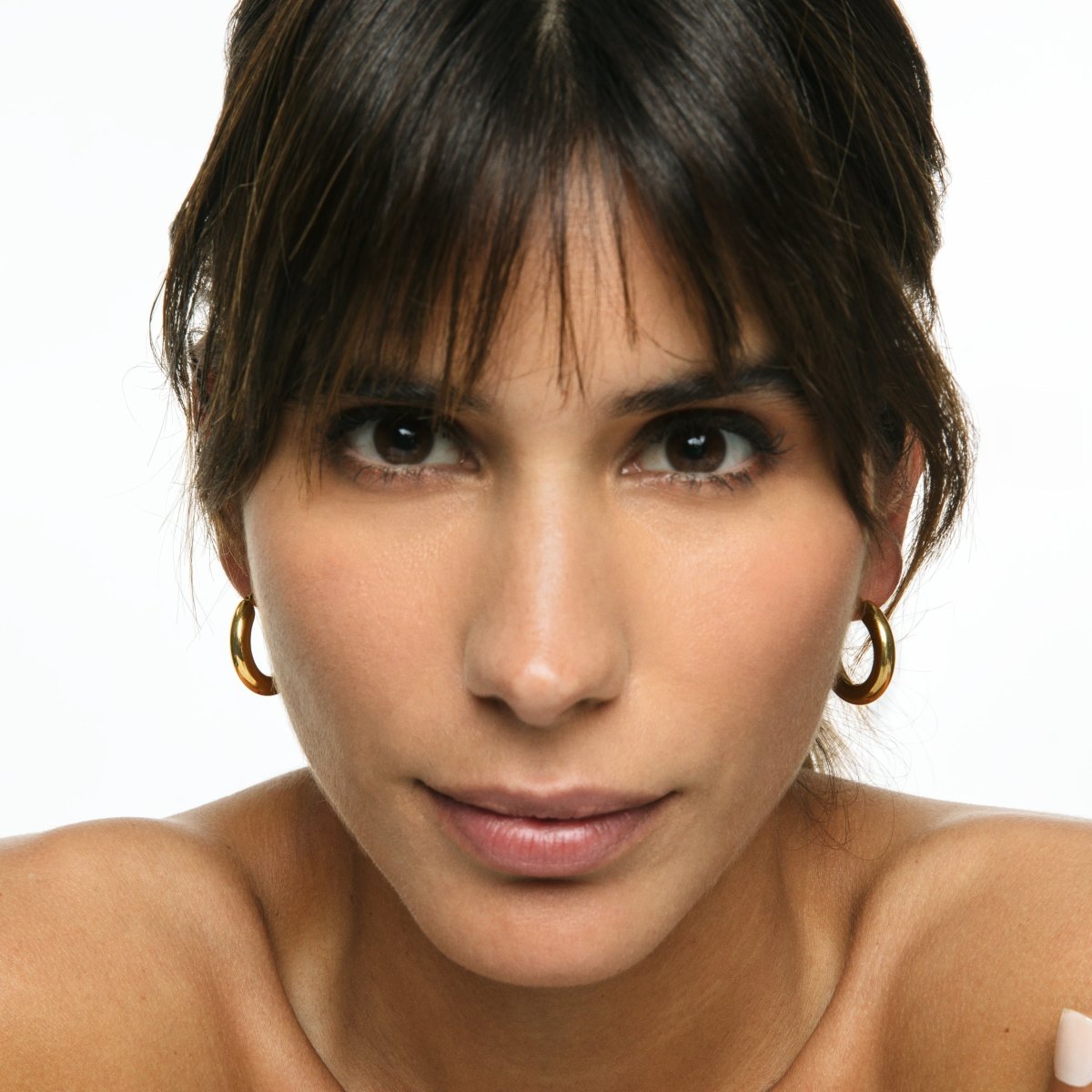 Brinco Argola Tubo Banhado em Ouro 18K