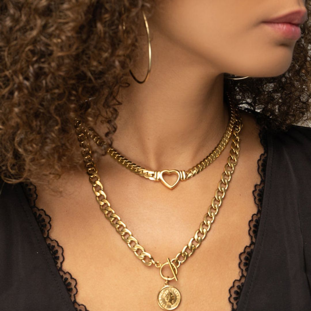 Colar Coração Banhado em Ouro 18K