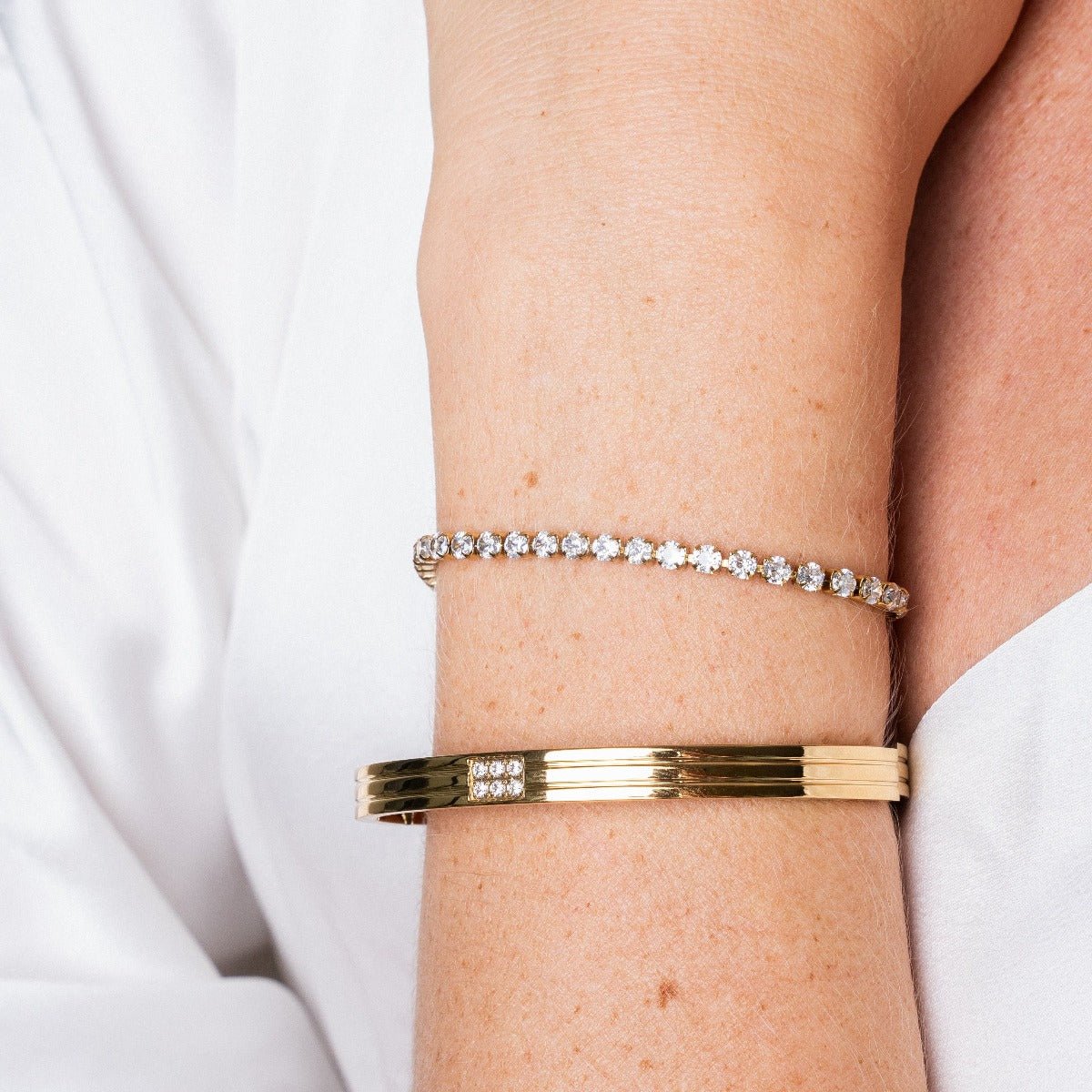 Pulseira Riviera Ajustável Banhado em Ouro 18k